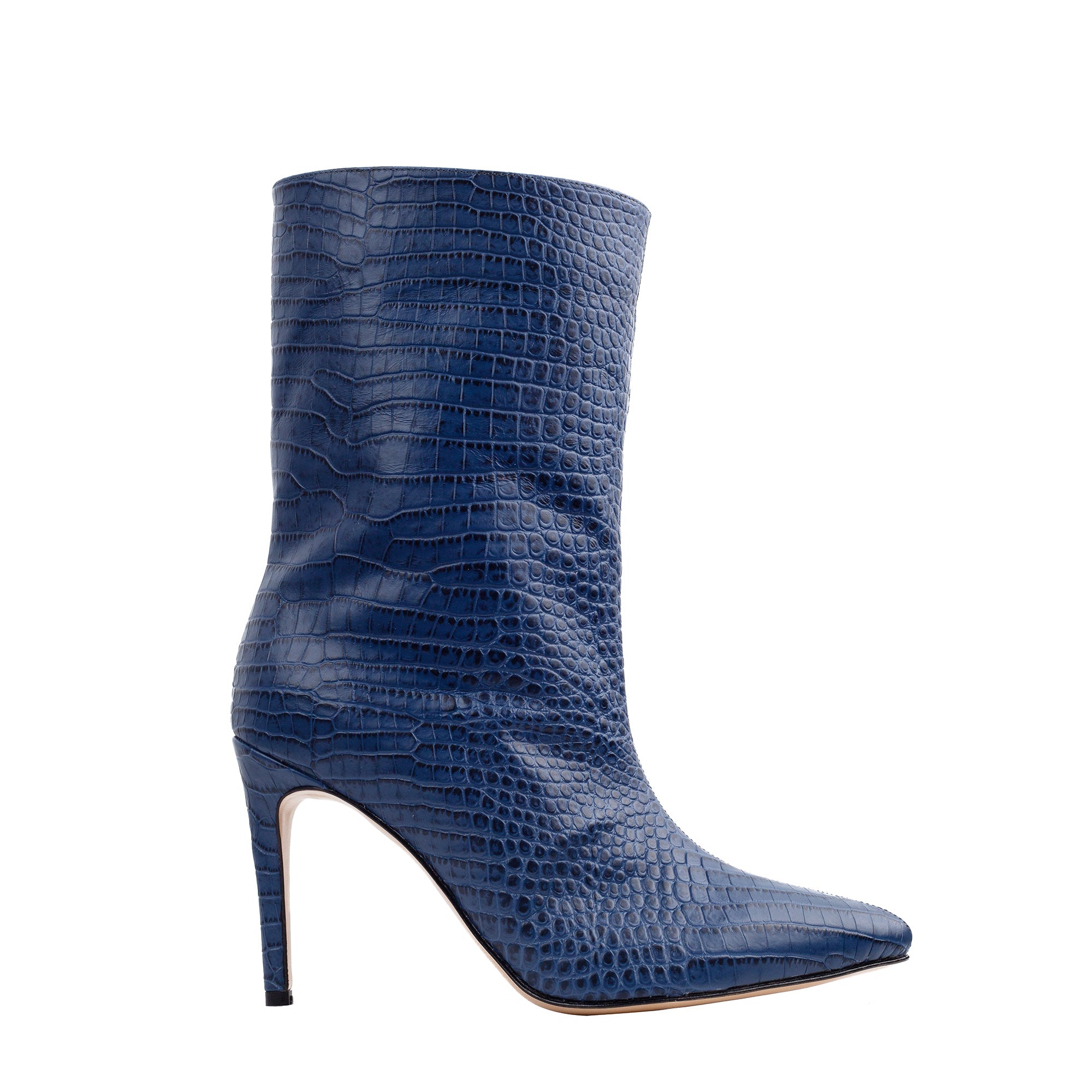Cizme Ilona 20 Piele Embosata, Scurte, Blue Jeans - 34 / 8 cm