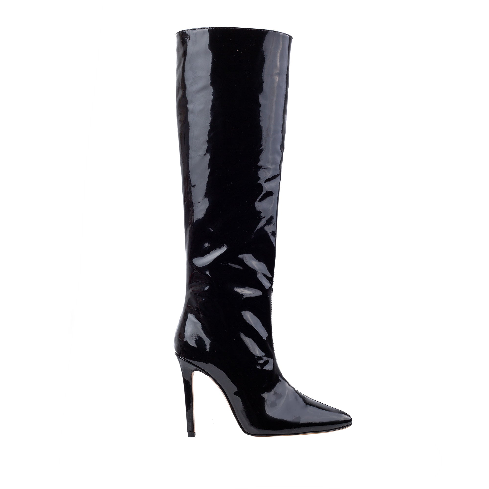 Cizme Ilona Piele Lacuita, Sub Genunchi, Negre - 35 / 11 cm
