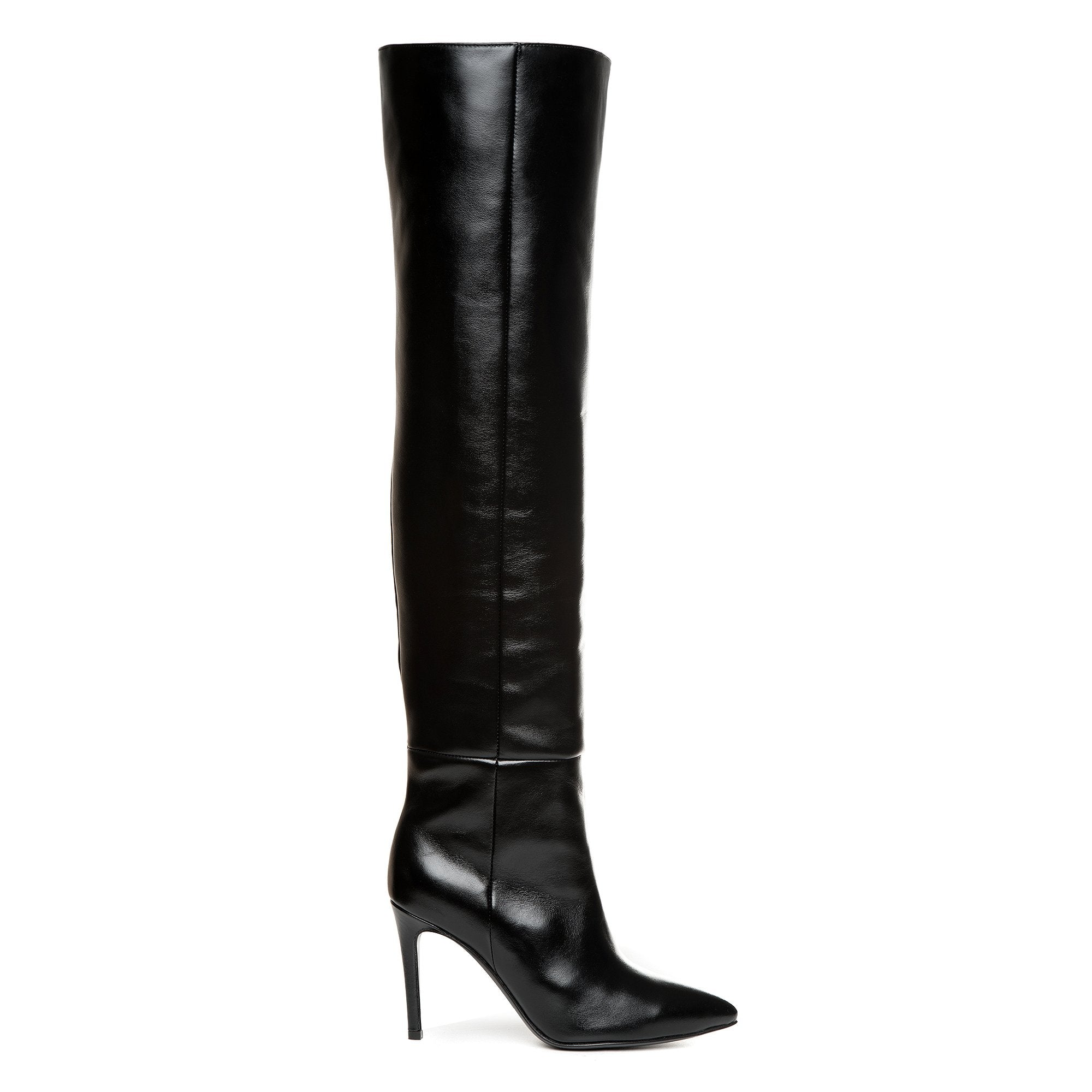 Cizme Lungi Milana Piele Naturala, Negre - 35 / 6.5 cm