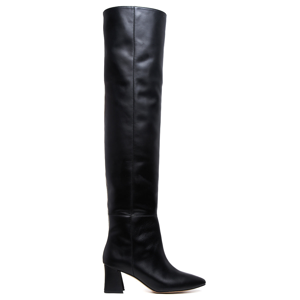 Cizme Lungi Milana Piele Naturala, Negre - 35 / 6.5 cm - Gros