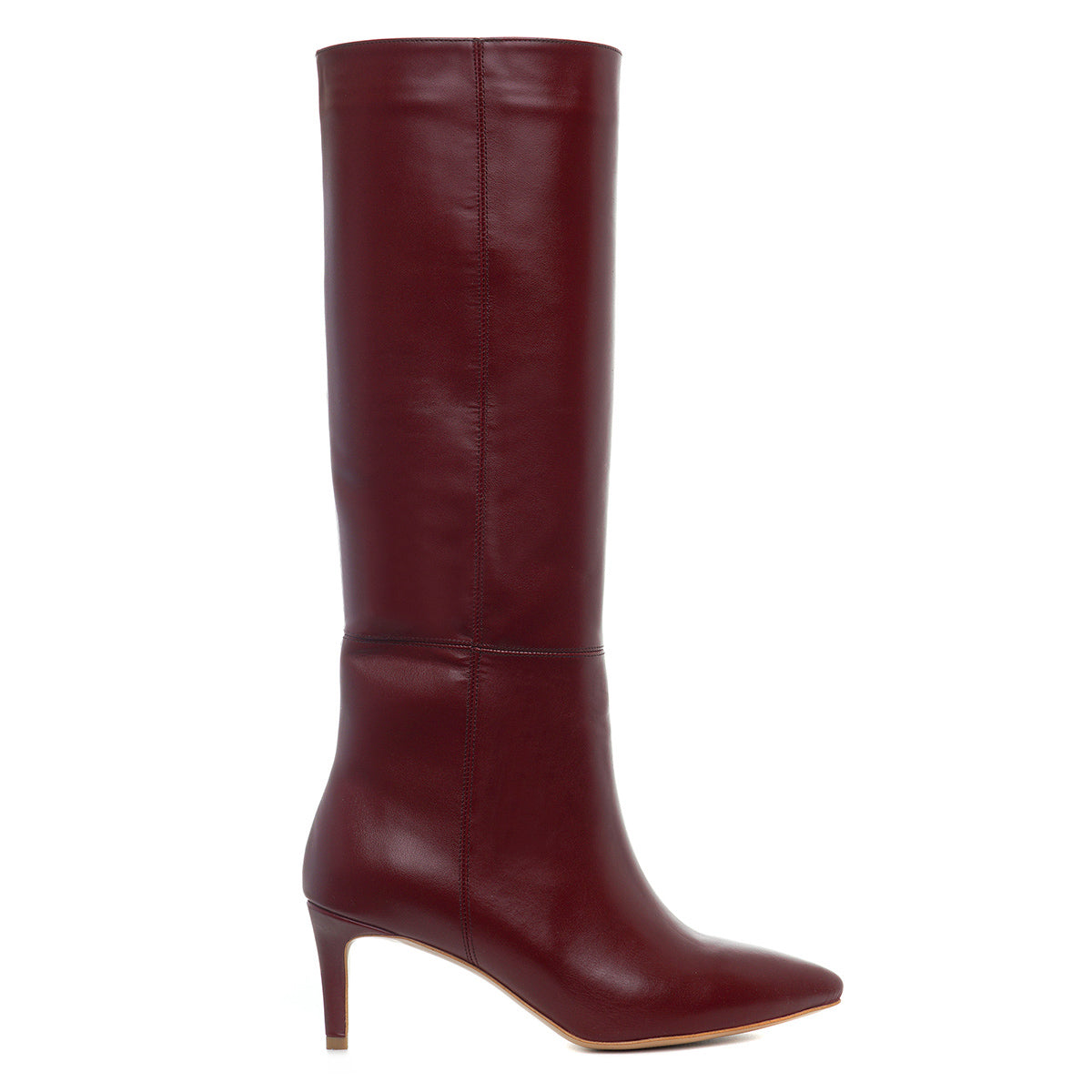 Cizme Milla Piele Naturala, Sub Genunchi, Burgundy - 41 / 11 cm