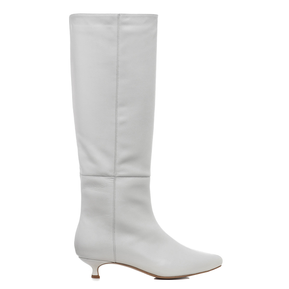 Cizme Milla Piele Naturala, Sub Genunchi, Off-White - 42 / 4 cm