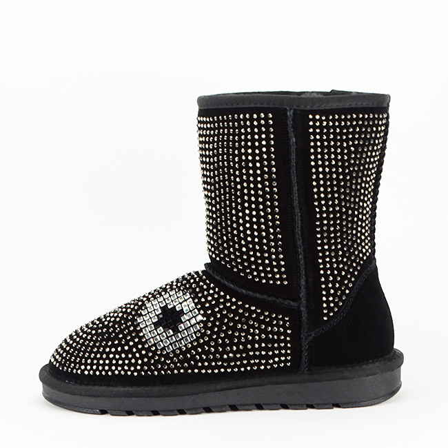 Cizme negre din piele naturala W8008 112