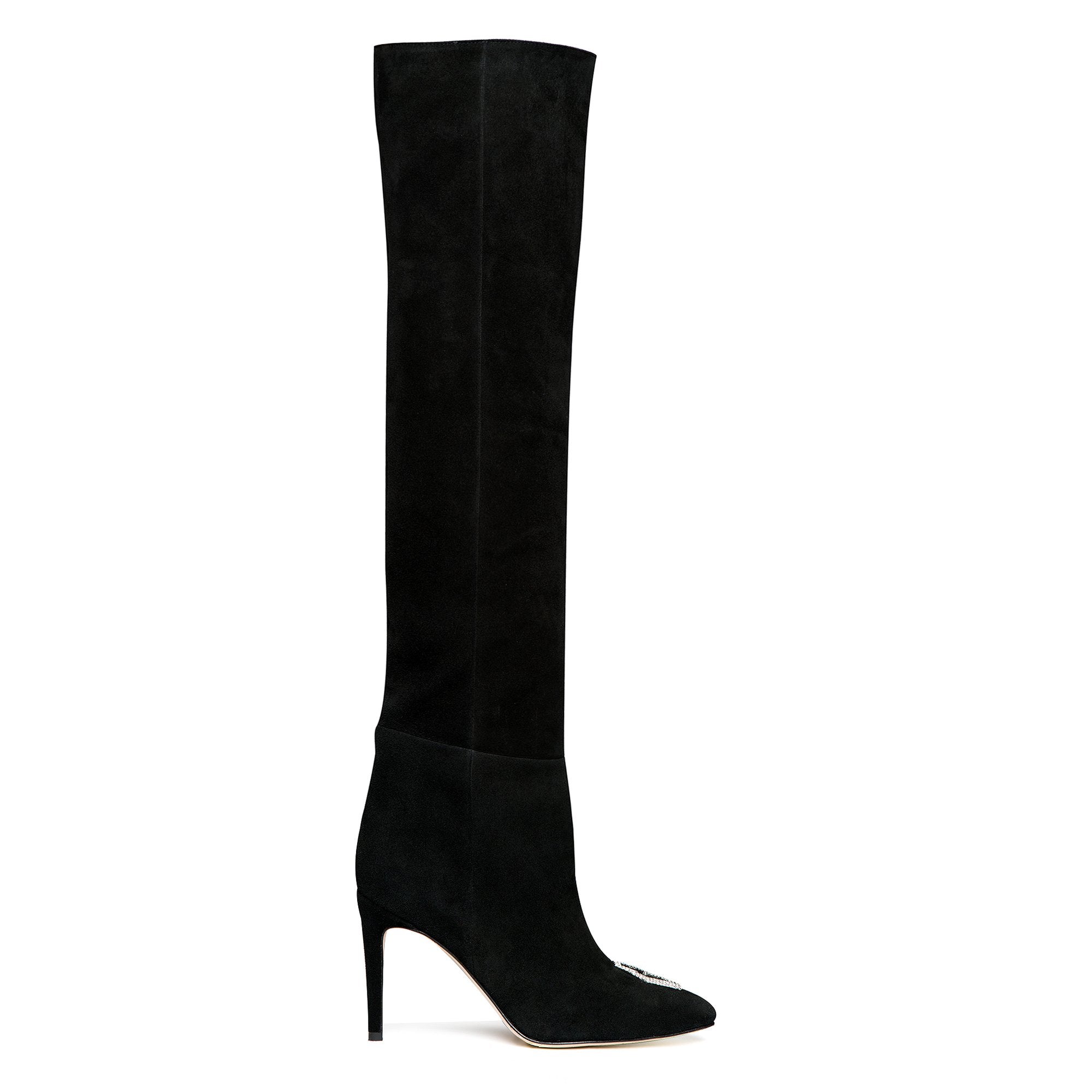 Cizme peste genunchi Piele Intoarsa, Negre - 36 / 9.5 cm