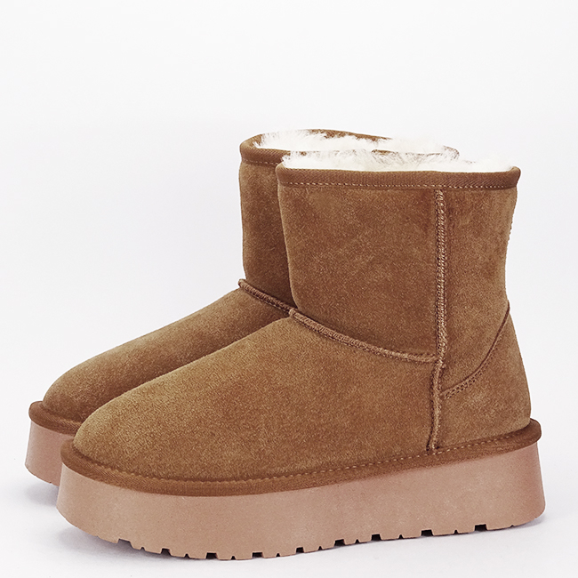 Cizme scurte camel din piele naturala W5825 110