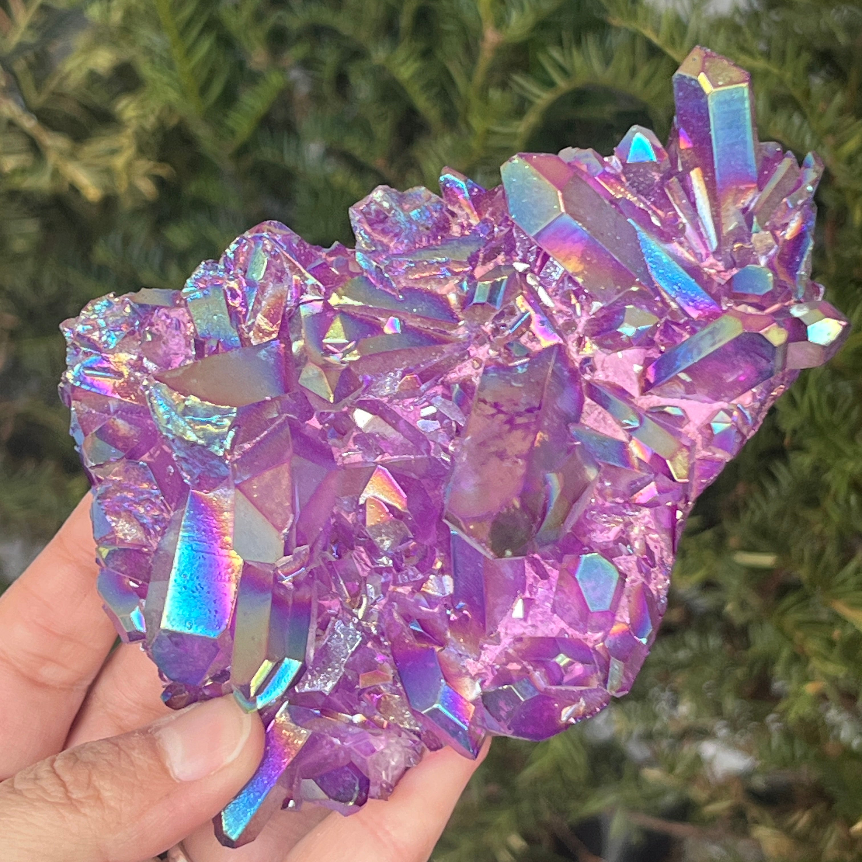 Cluster cuart incolor Aura Purple Dark | Model 1