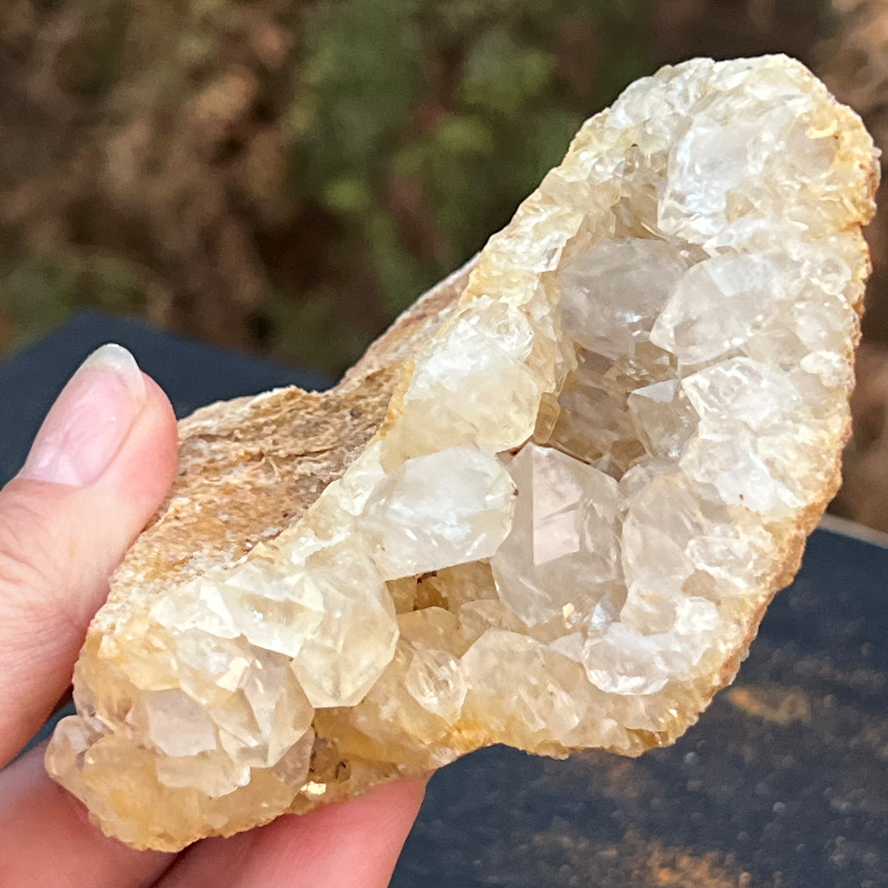 Cluster felie cuart incolor cristal de stanca din Zambia model 6