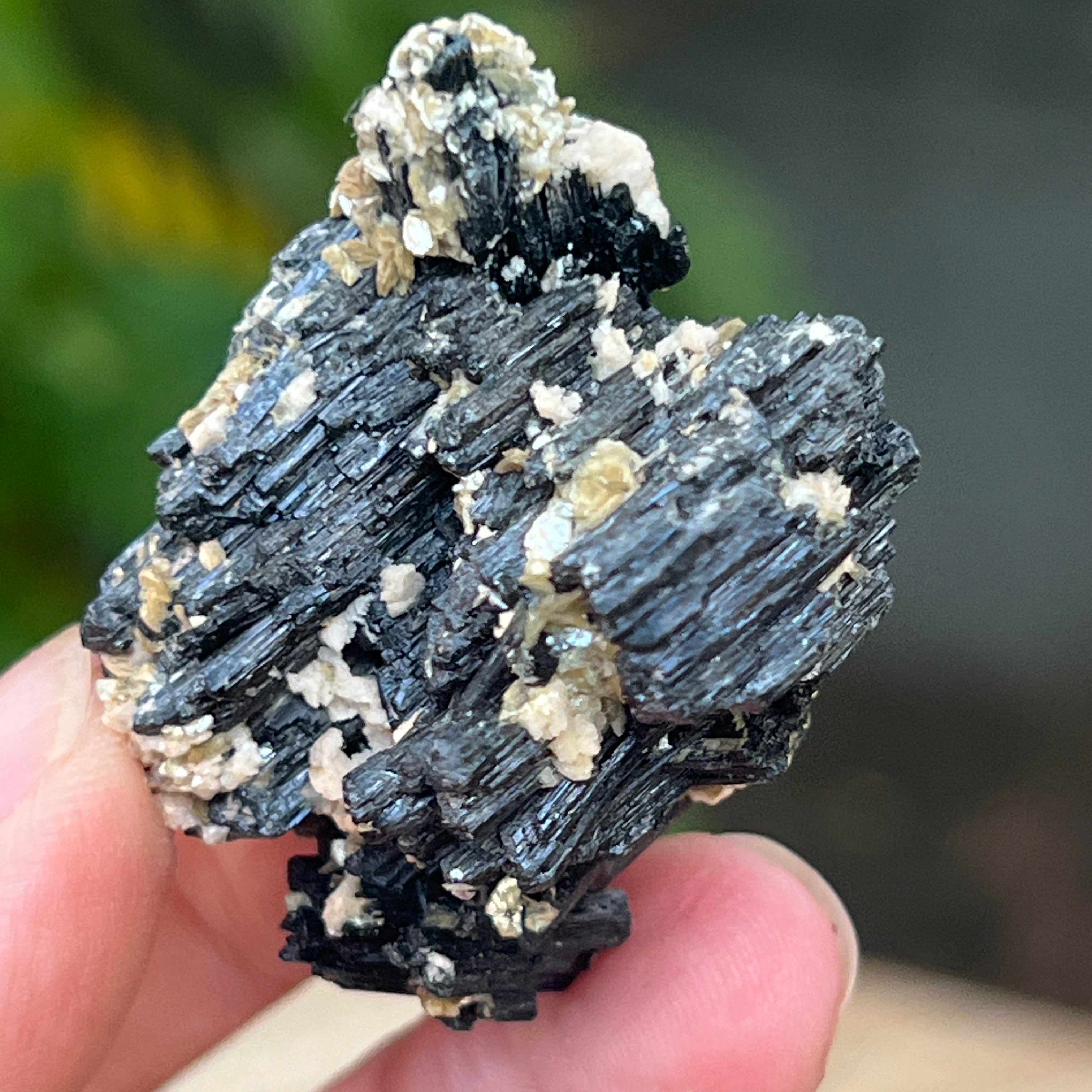 Cluster turmalina neagra cu vermiculita din Erongo m18