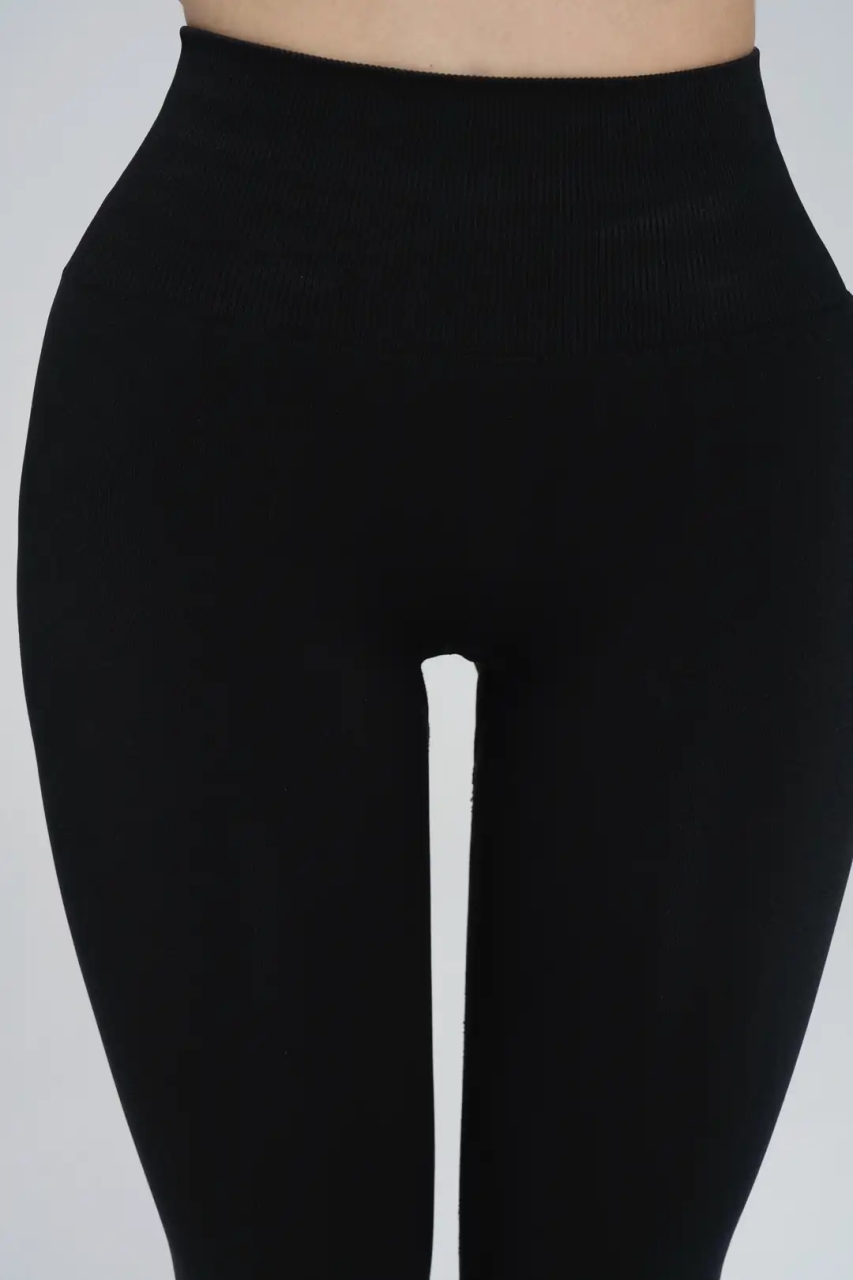 Colanți Seamless Push-Up cu Efect de Ridicare și Evidențiere a Feselor, LGS12, negru - poza 3