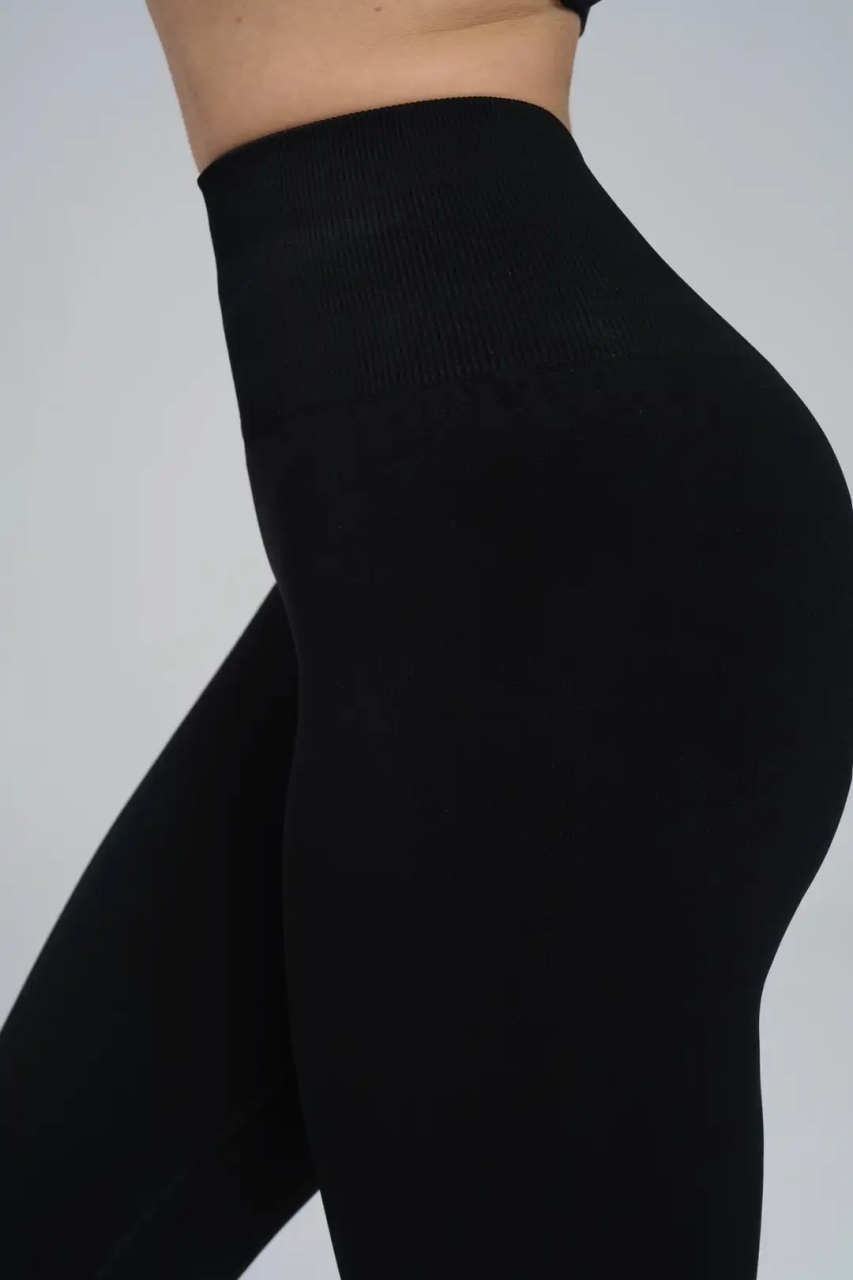 Colanți Seamless Push-Up cu Efect de Ridicare și Evidențiere a Feselor, LGS12, negru - poza 5