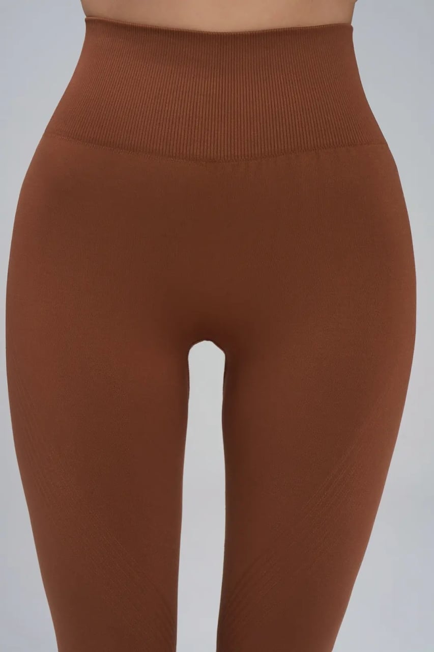 Colanți Seamless Push-Up cu Efect de Ridicare și Evidențiere a Feselor, LGS13, maro - poza 4