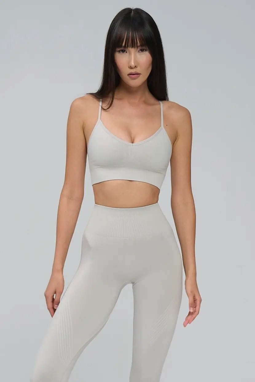 Colanți Seamless Push-Up cu Efect de Ridicare și Evidențiere a Feselor, LGS16, gri deschis - poza 3