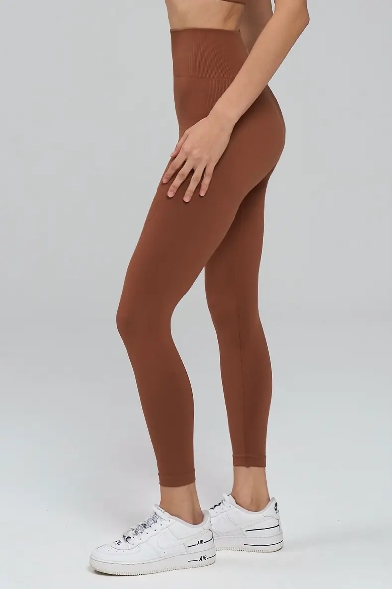 Colanti sport fara cusaturi, cu efect push-up, LGS08, maro - poza 3