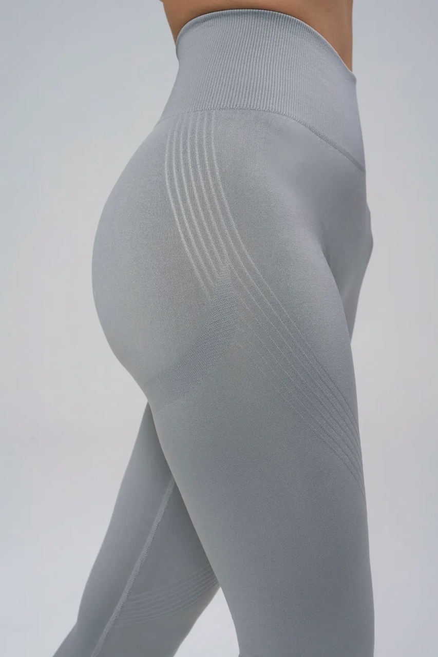 Colanti sport fara cusaturi, cu efect push-up, LGS09, gri - poza 2