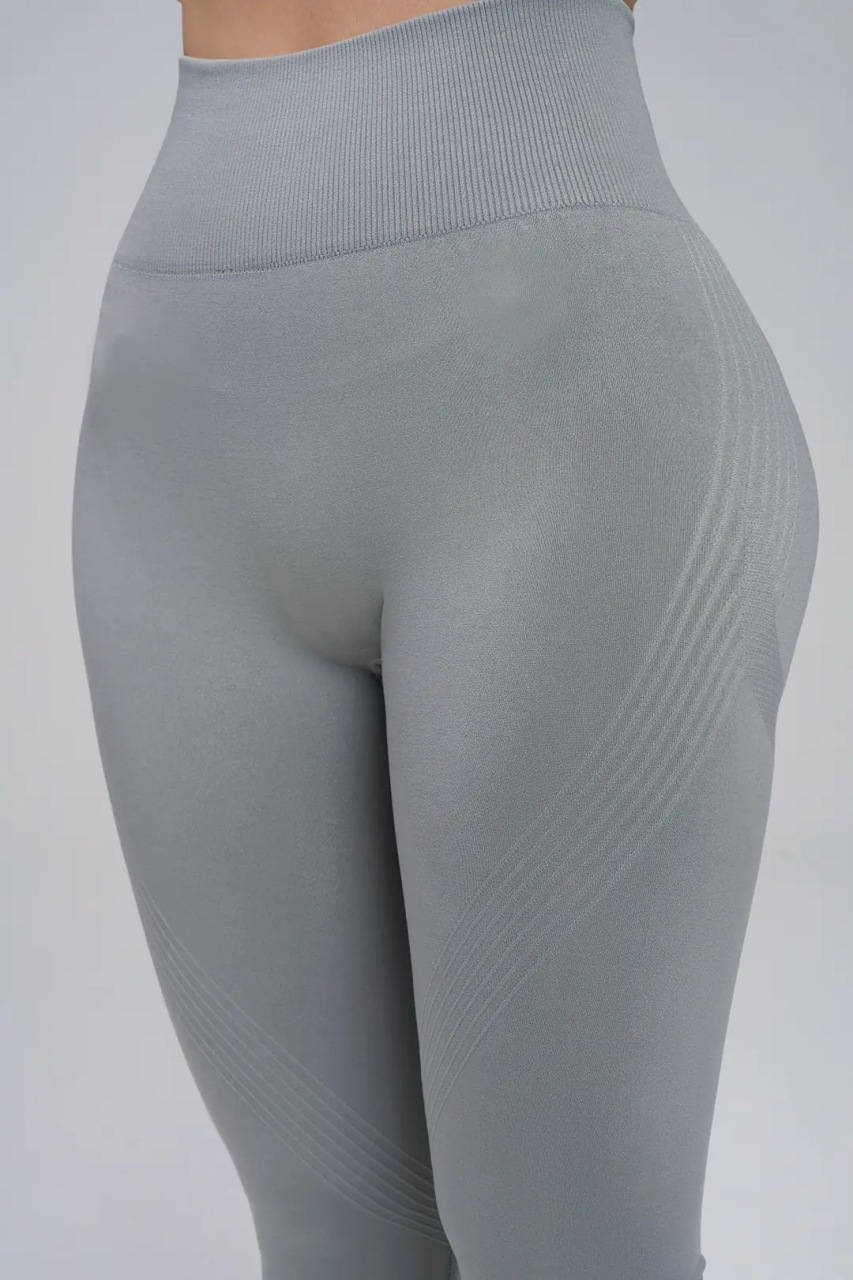 Colanti sport fara cusaturi, cu efect push-up, LGS09, gri - poza 4