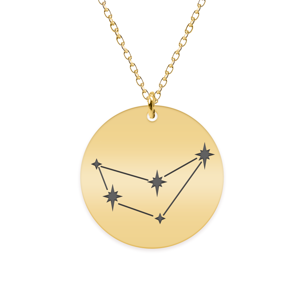 Colier argint 925 placat cu aur galben 24K personalizat cu constelatii - Capricorn