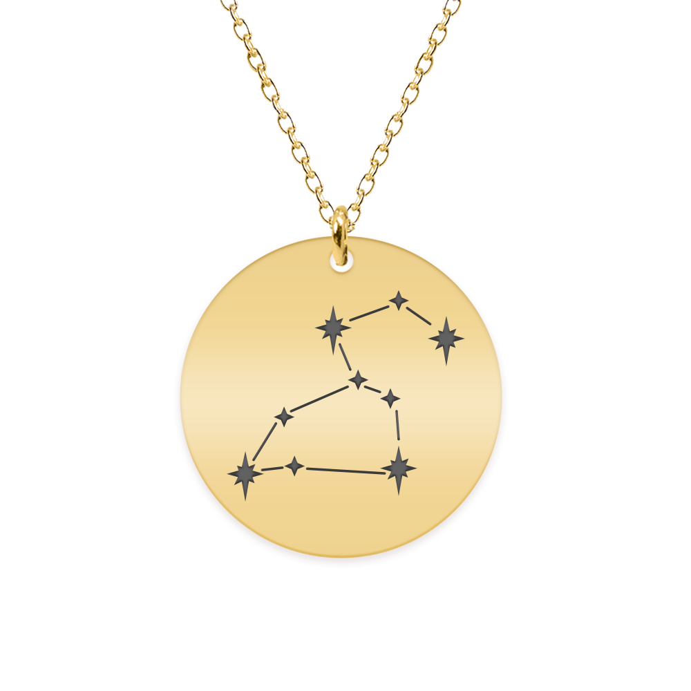 Colier argint 925 placat cu aur galben 24K personalizat cu constelatii - Leu