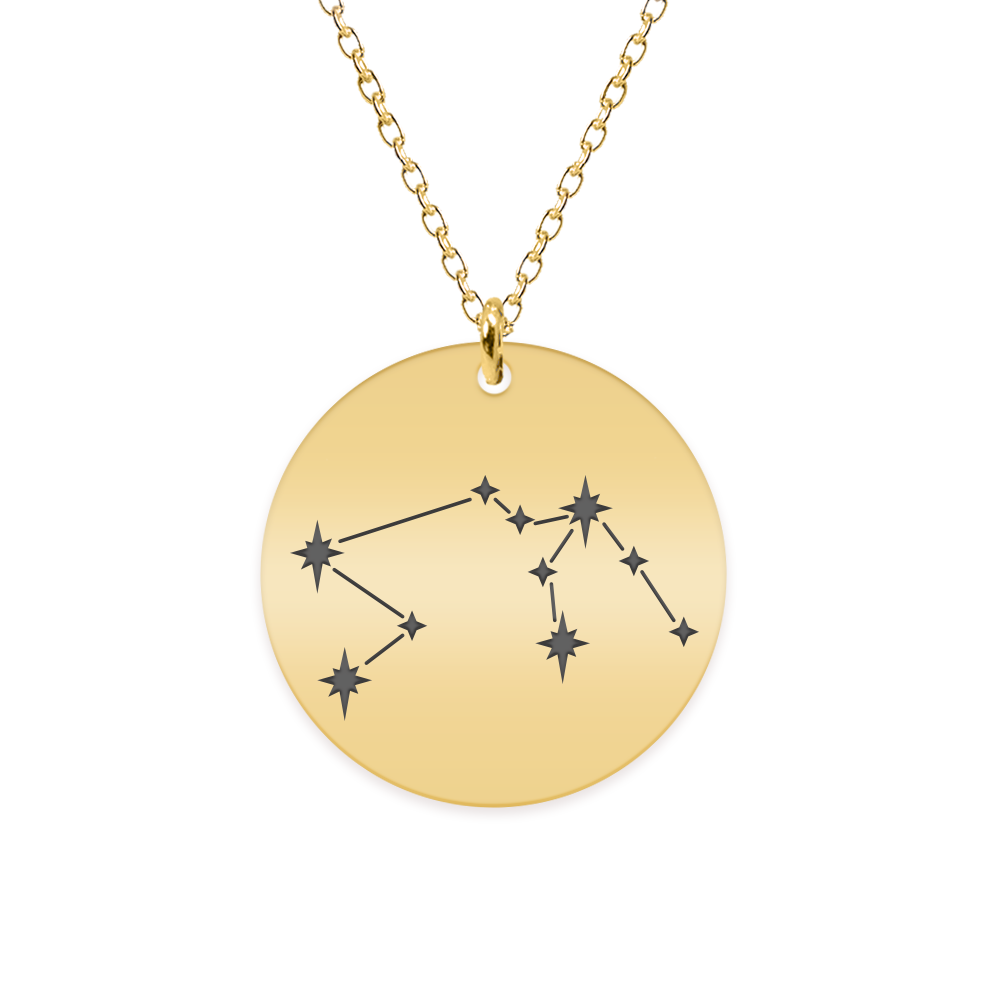 Colier argint 925 placat cu aur galben 24K personalizat cu constelatii - Varsator