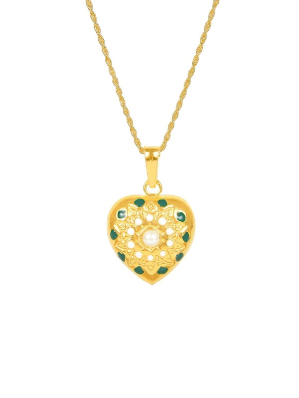 Colier Argint Aurit - Philomena - Verde