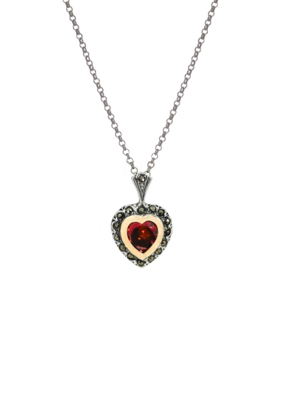 Colier Argint Marcasite - Iubire