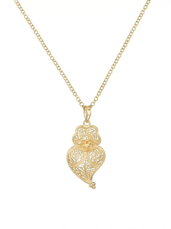 Colier Argint Placat cu Aur - Filigran - Heart of Viana, 3.5 cm