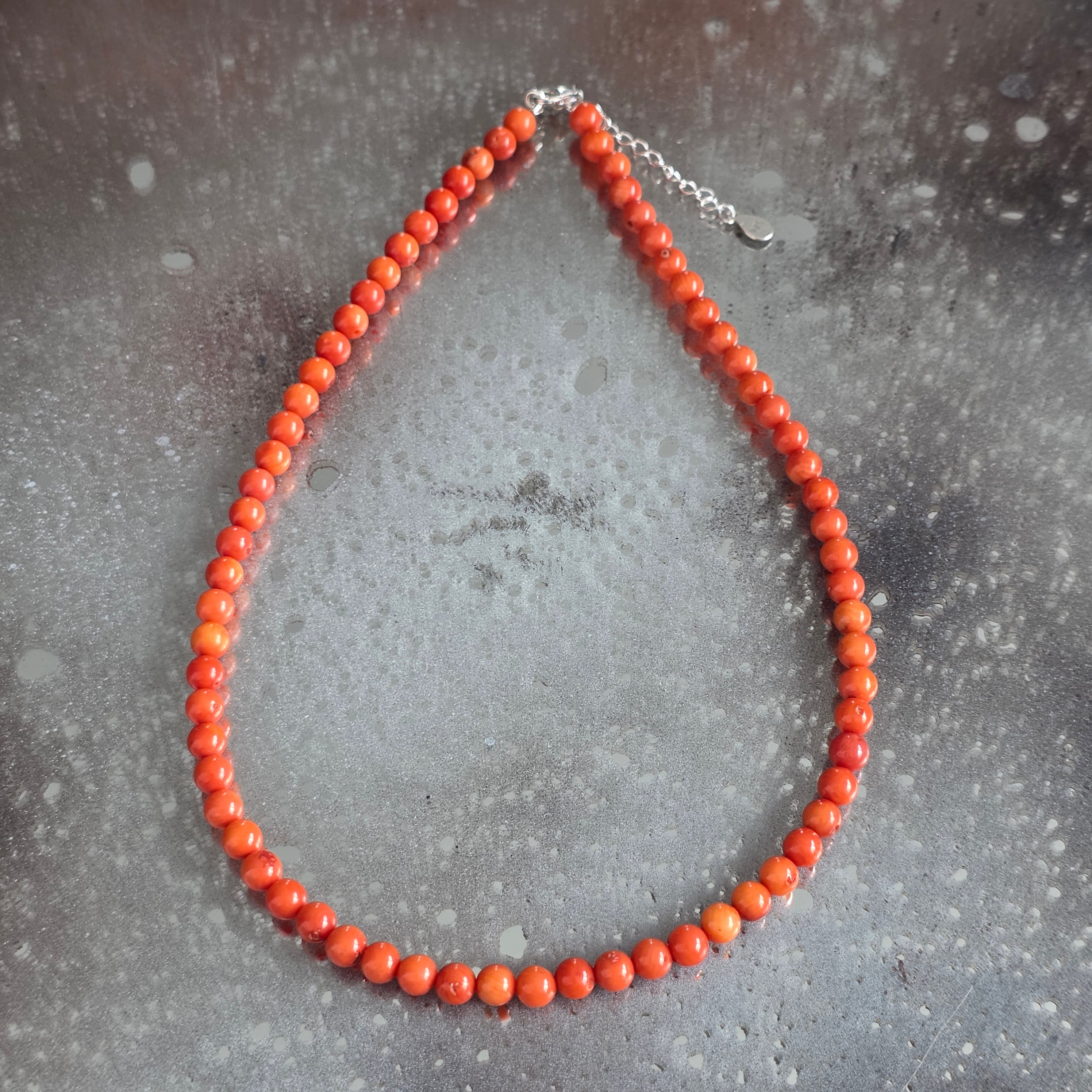 Colier coral portocaliu natural Bloom #127