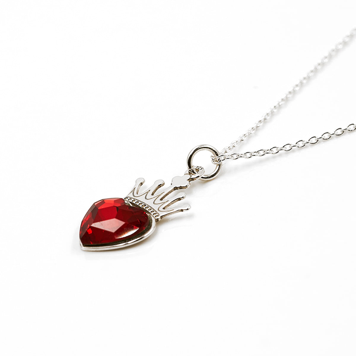 Colier cu pandantiv inima cu coronita personalizat-argint .925 si cristal SWAROVSKI