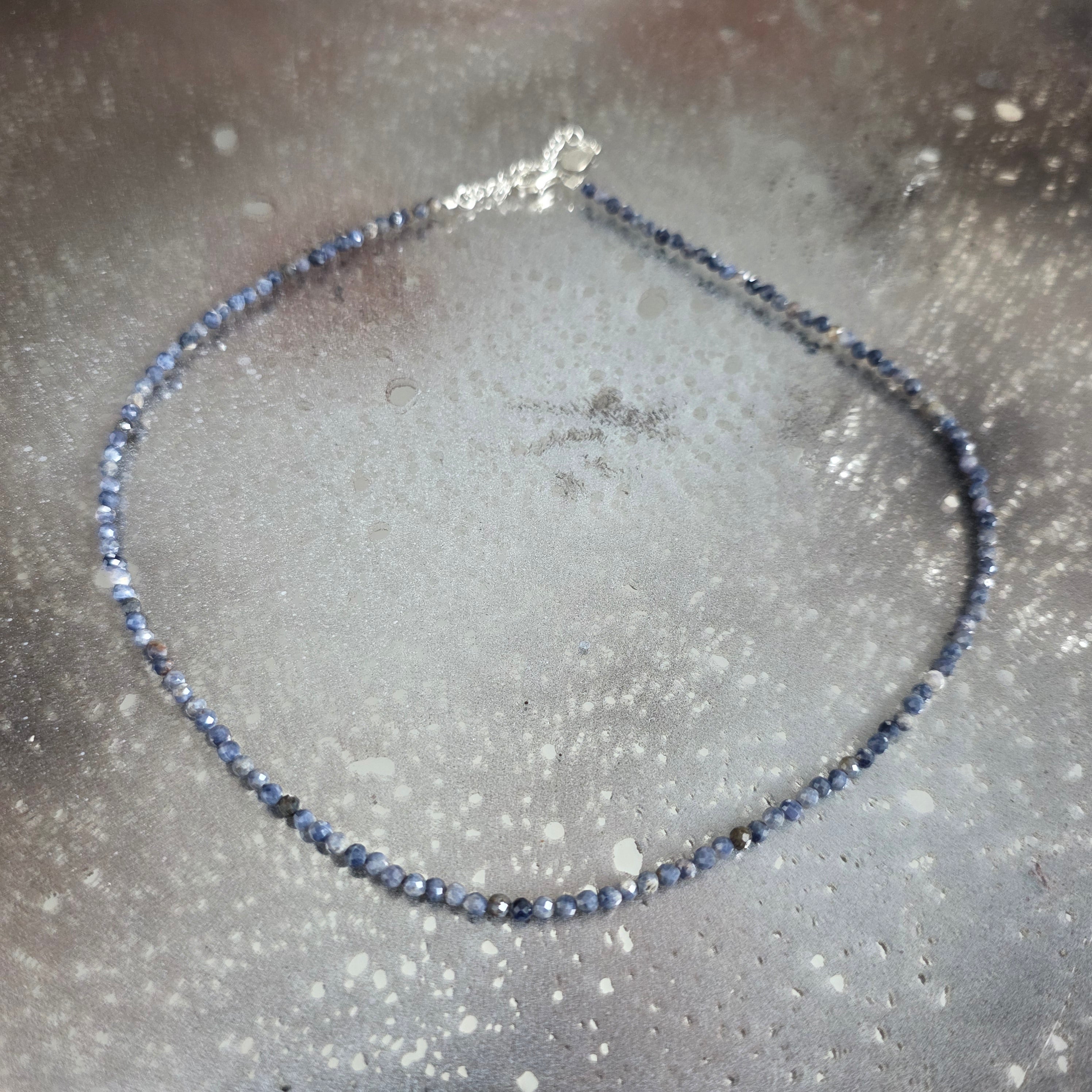 Colier cu safir natural fațetat Eternal Blue#115