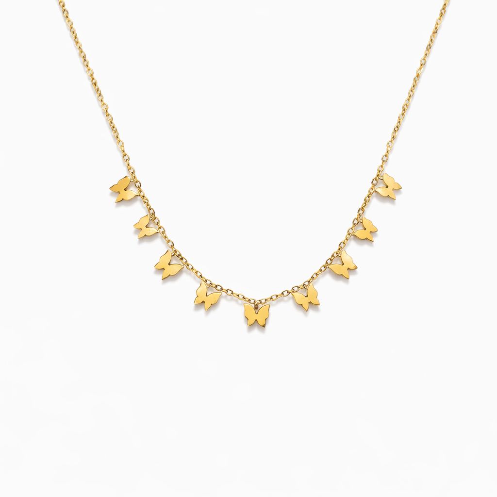 Colier Fluture Placat cu Aur 18k