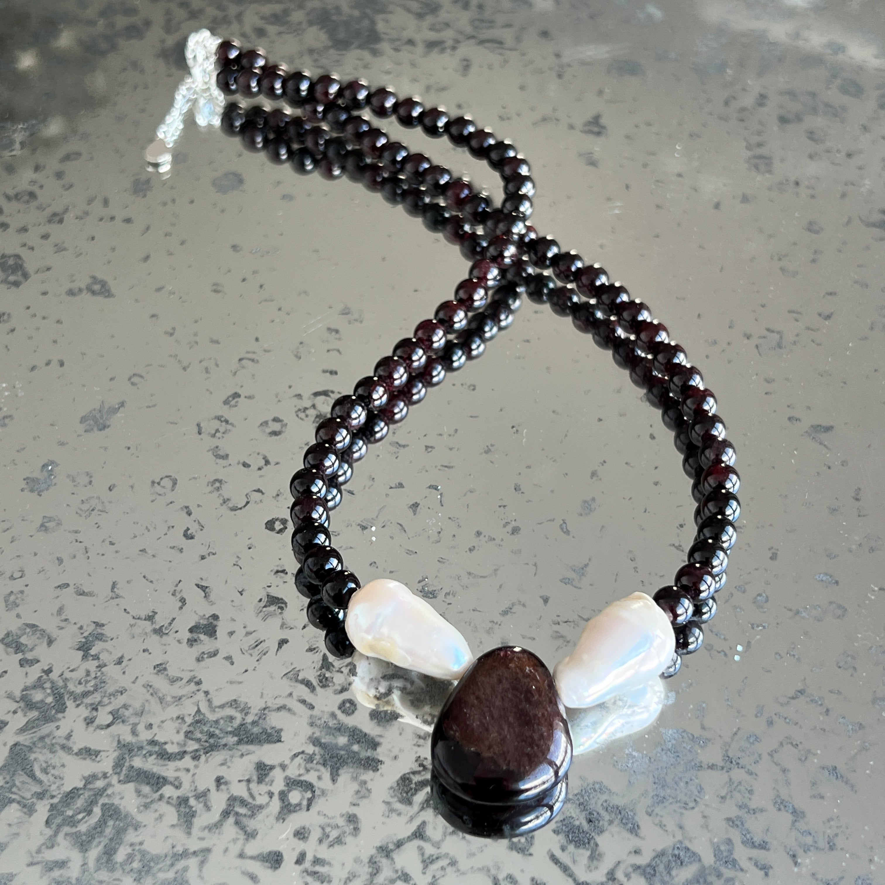 Colier granat si perle Rubia#31