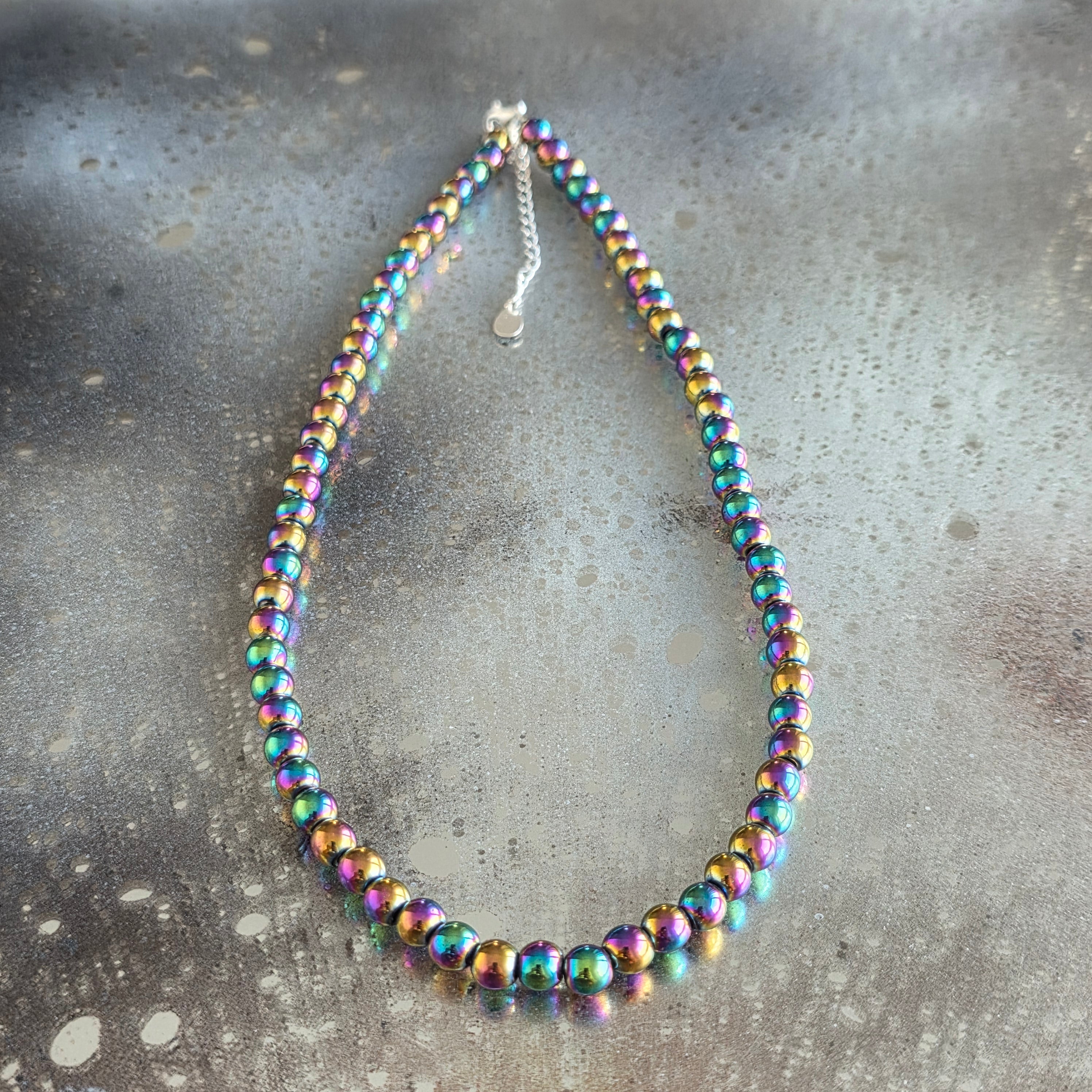 Colier hematit Rainbow #370