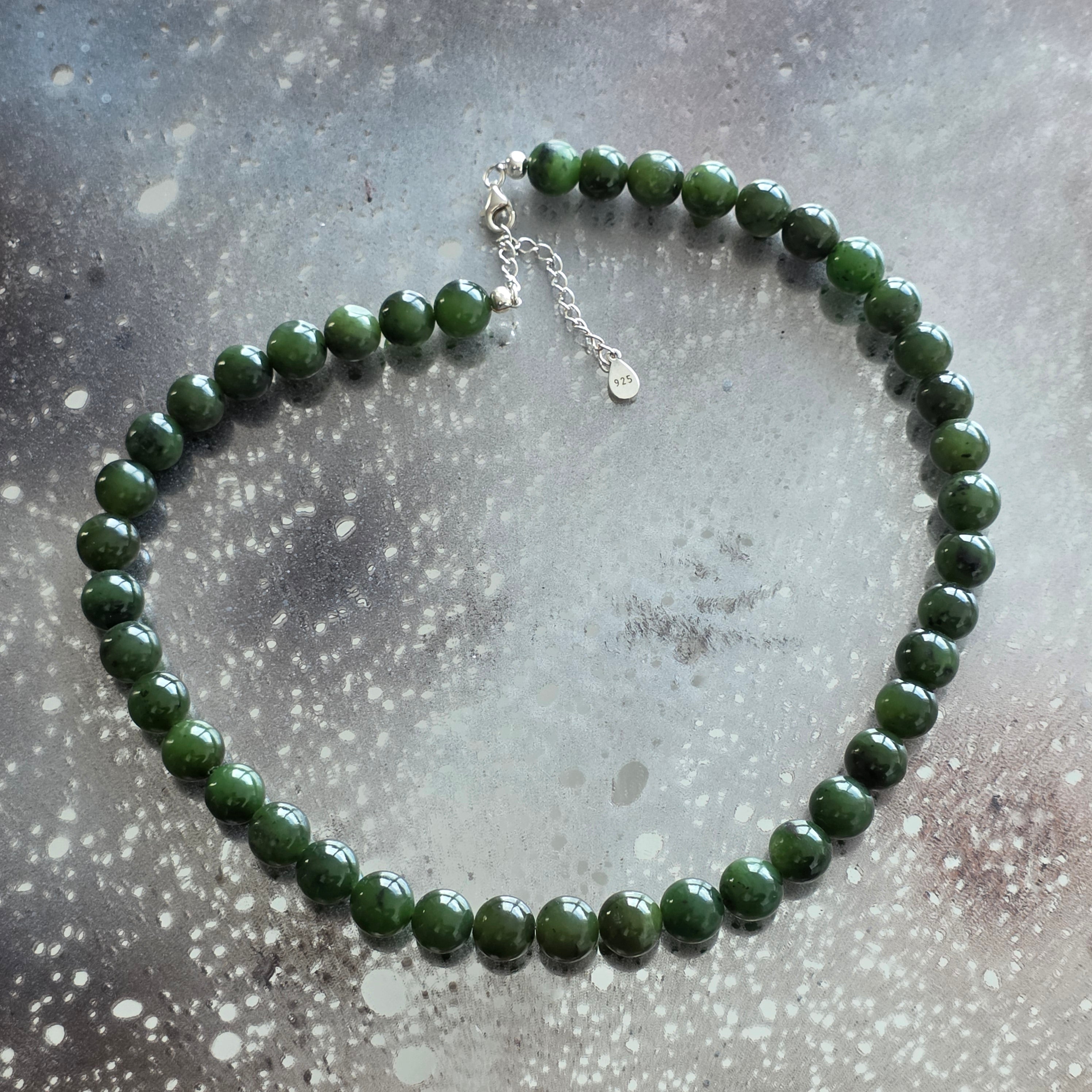 Colier jad verde nefrit Bloom #33