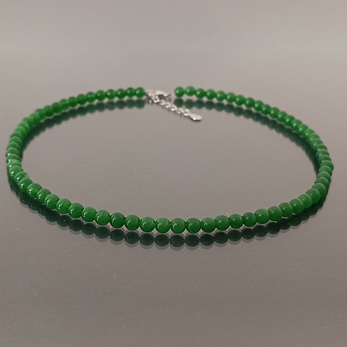 Colier Kaskadda Jad Verde Malaezian de 6 mm si Inchizatoare din Argint KASKADDA