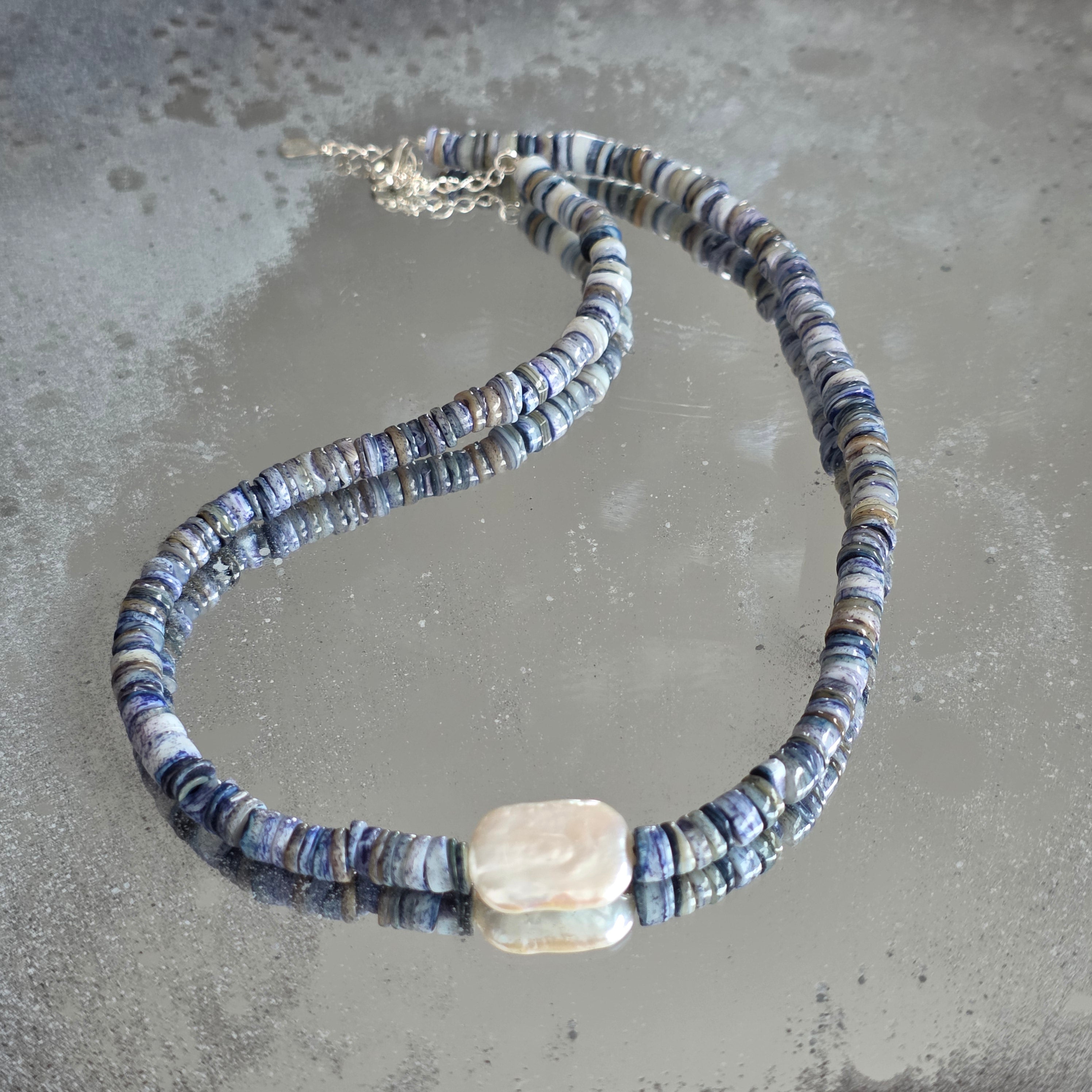 Colier lapis lazuli Wave #132