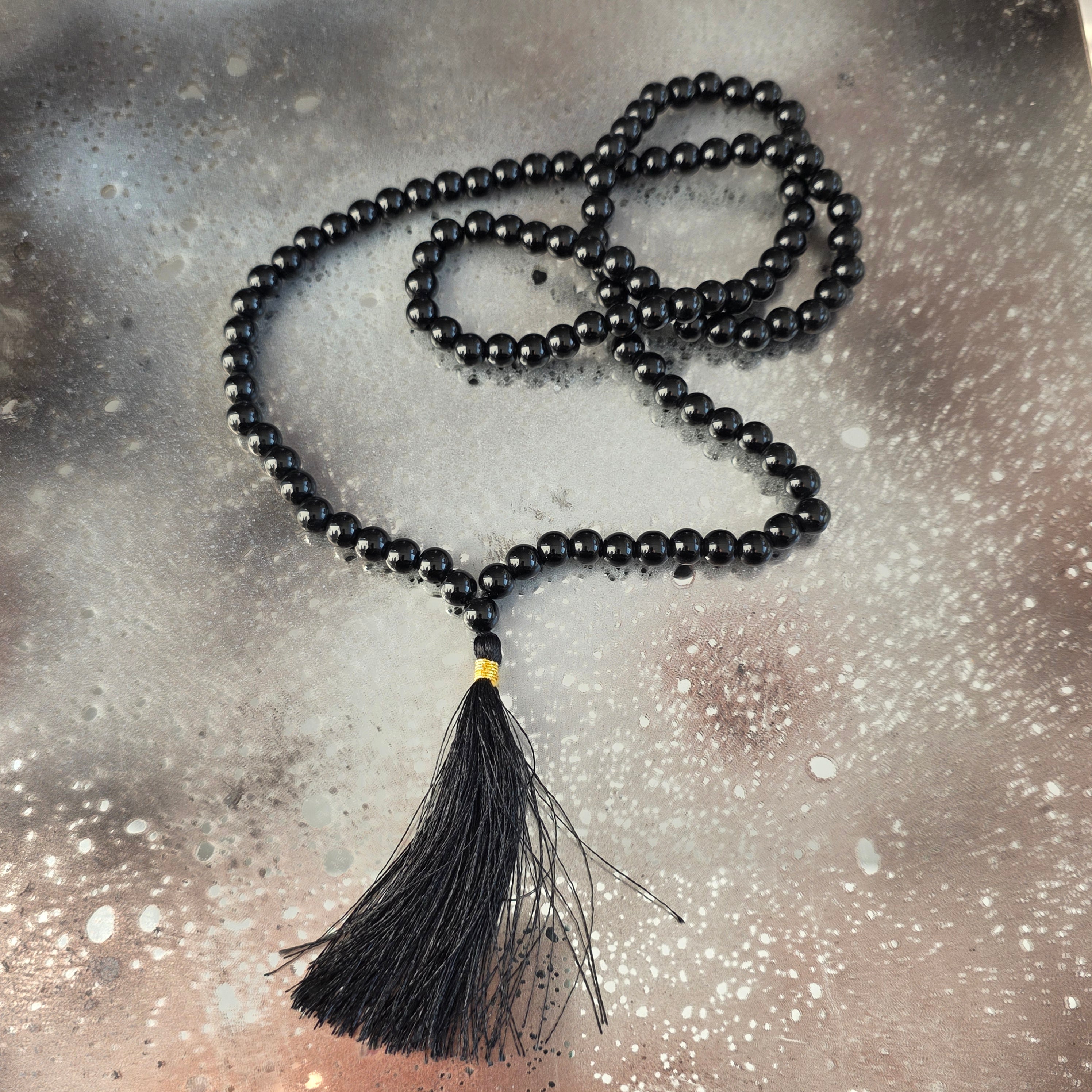 Colier Mala din onix negru – 108 mărgele naturale