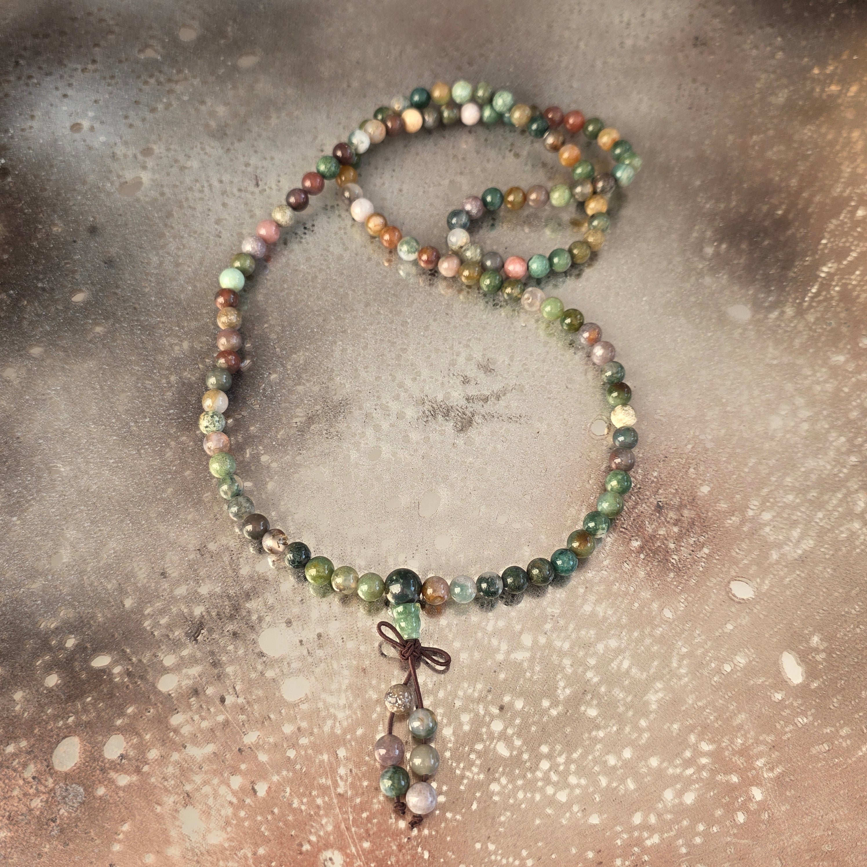 Colier Mala elastic din agat – 108 mărgele