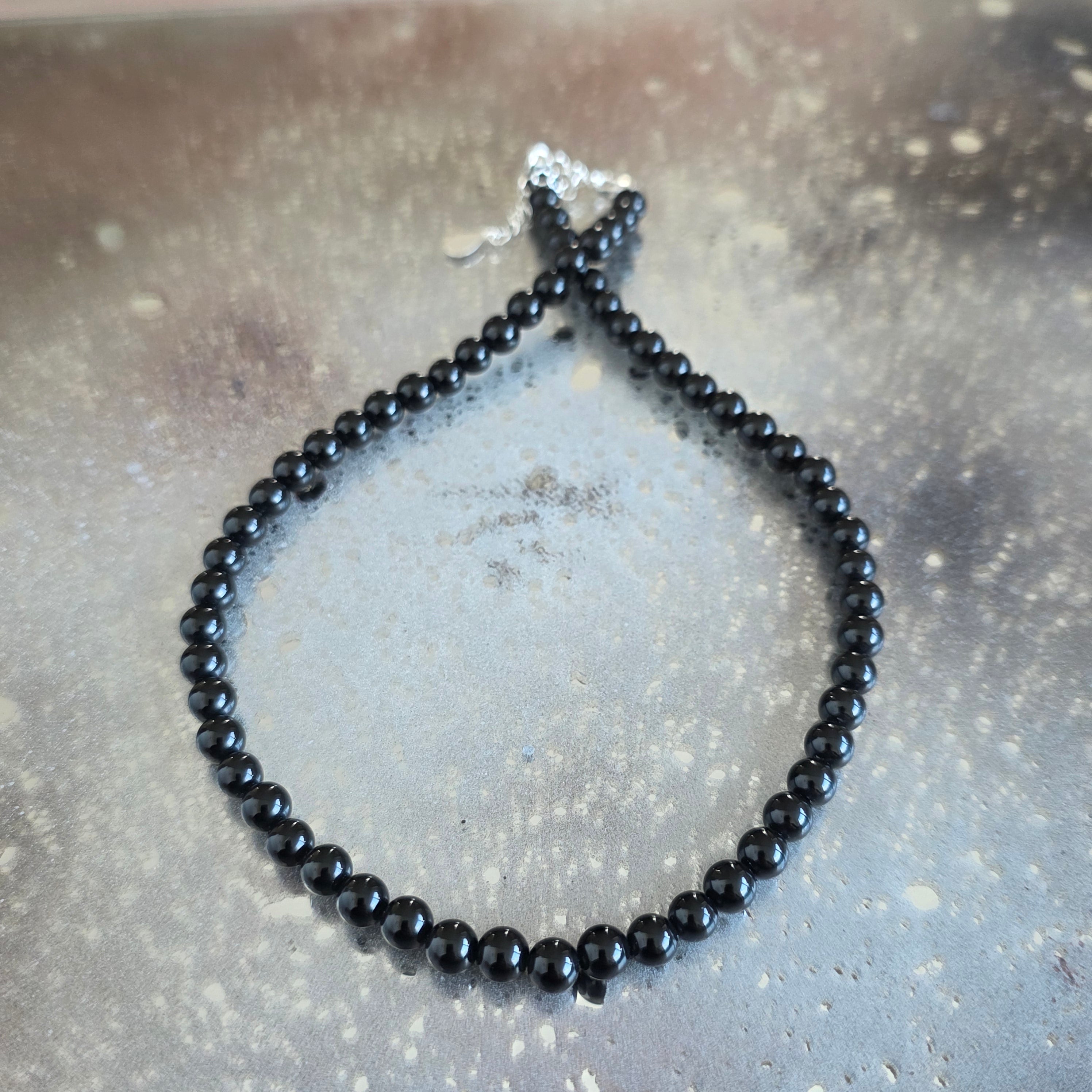 Colier obsidian negru Silence #228