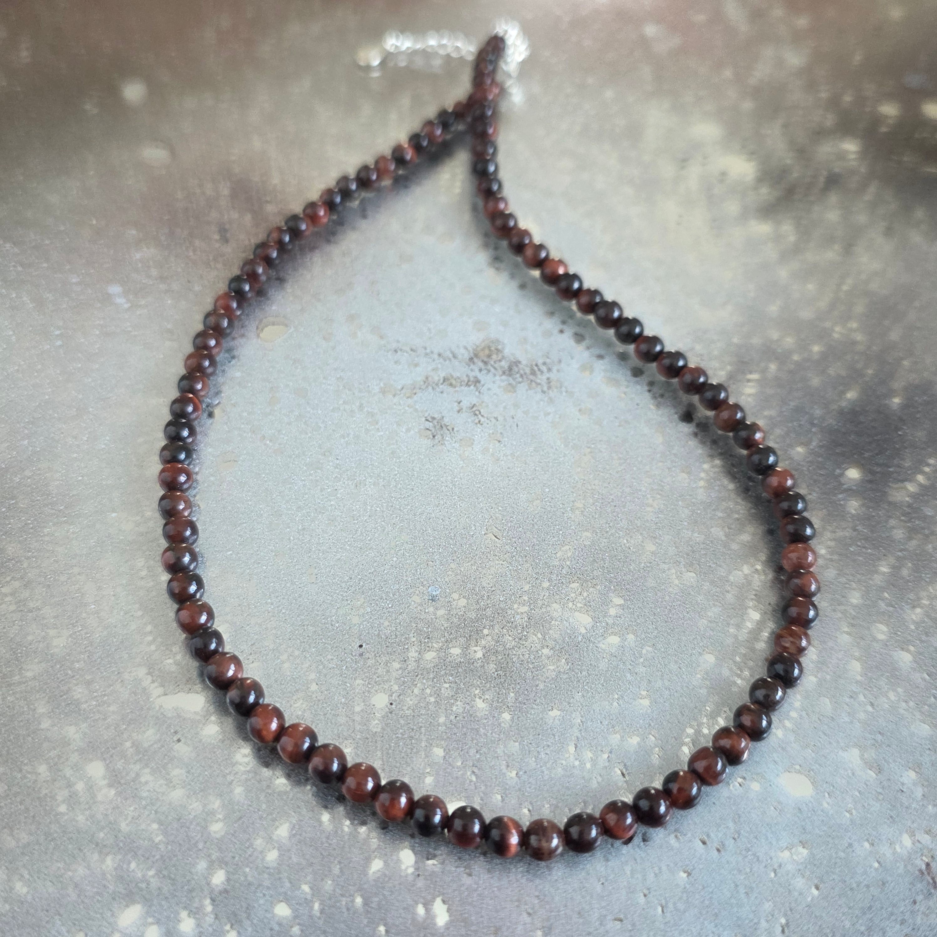 Colier ochi de tigru rosu Ancient Power #222