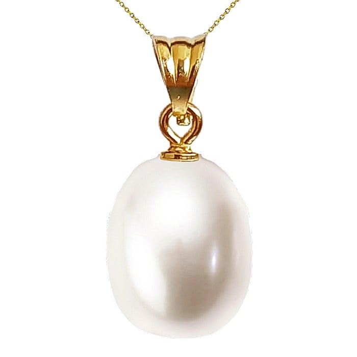 Colier Perla Naturala Alba, 11 9 mm, Lacrima, Aur 14K (aur 585) KASKADDA