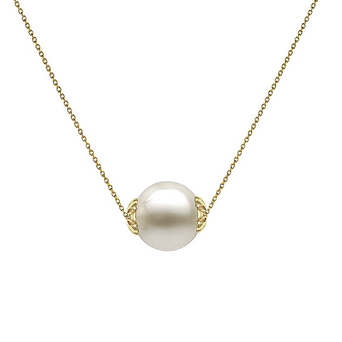 Colier Perla Naturala Alba 7-8 mm, Calitate AAA, Aur 14K KASKADDA