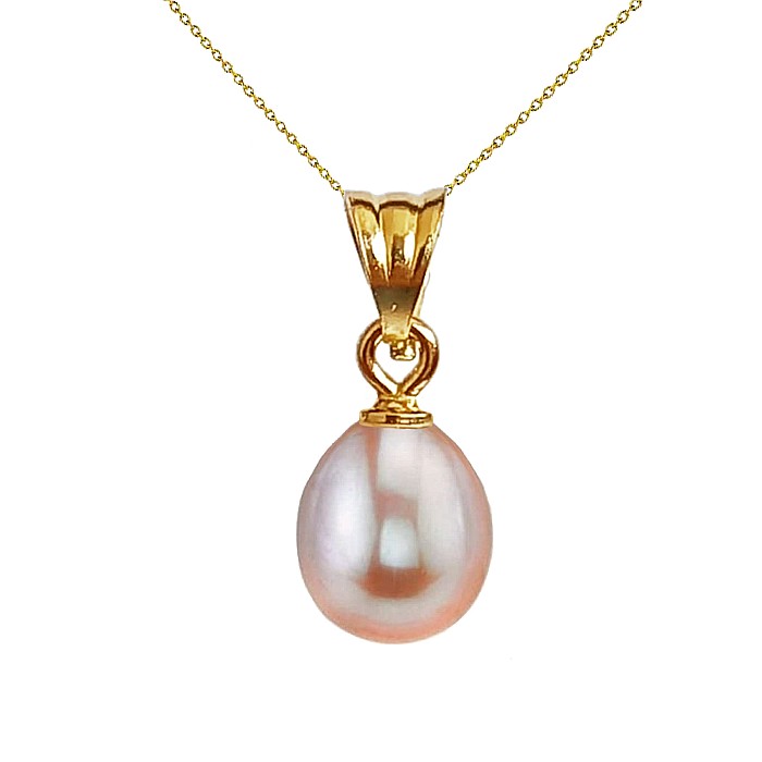 Colier Perla Naturala Lavanda, Calitate AAA, 6 8 mm si Aur 14K (aur 585) KASKADDA