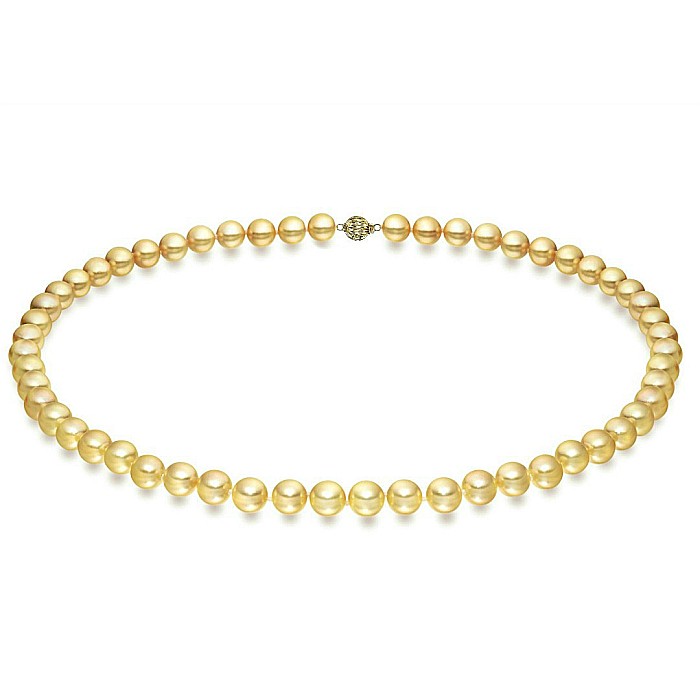 Colier Perle Naturale Akoya Aurii, AAA+, 6,5-7 mm, Aur Galben 14K KASKADDA