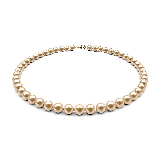 Colier Perle Naturale Crem, 6-7 mm, cu Inchizatoare Aur 14K (aur 585) KASKADDA