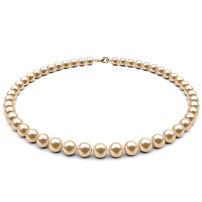 Colier Perle Naturale Crem, 7-8 mm, cu Inchizatoare Aur 14K (aur 585) KASKADDA