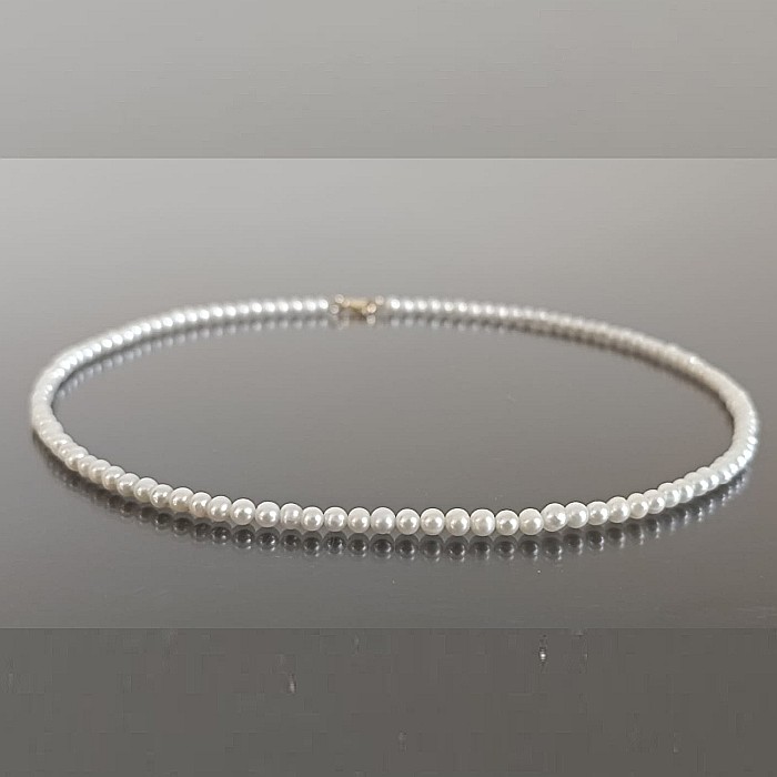 Colier Perle Naturale Mici, Rare, de 3-4 mm, Calitate AAA, Aur 14K KASKADDA