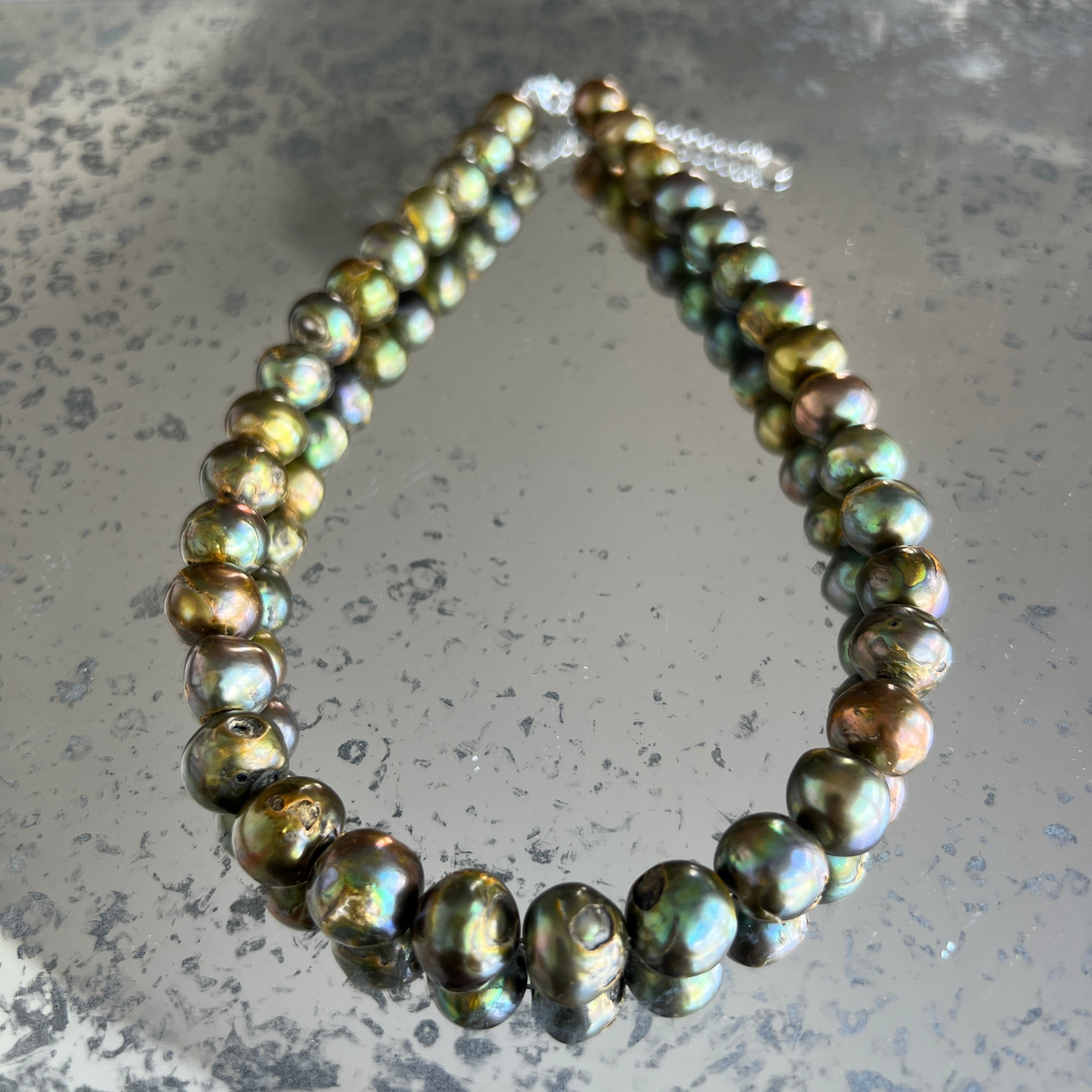 Colier perle verzi 10 mm Serenity #306
