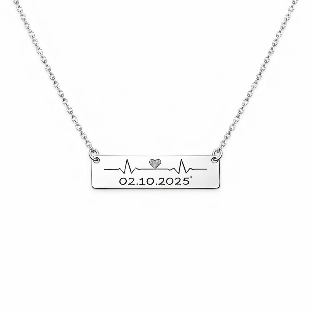 Colier Personalizat Puls cu Argint
