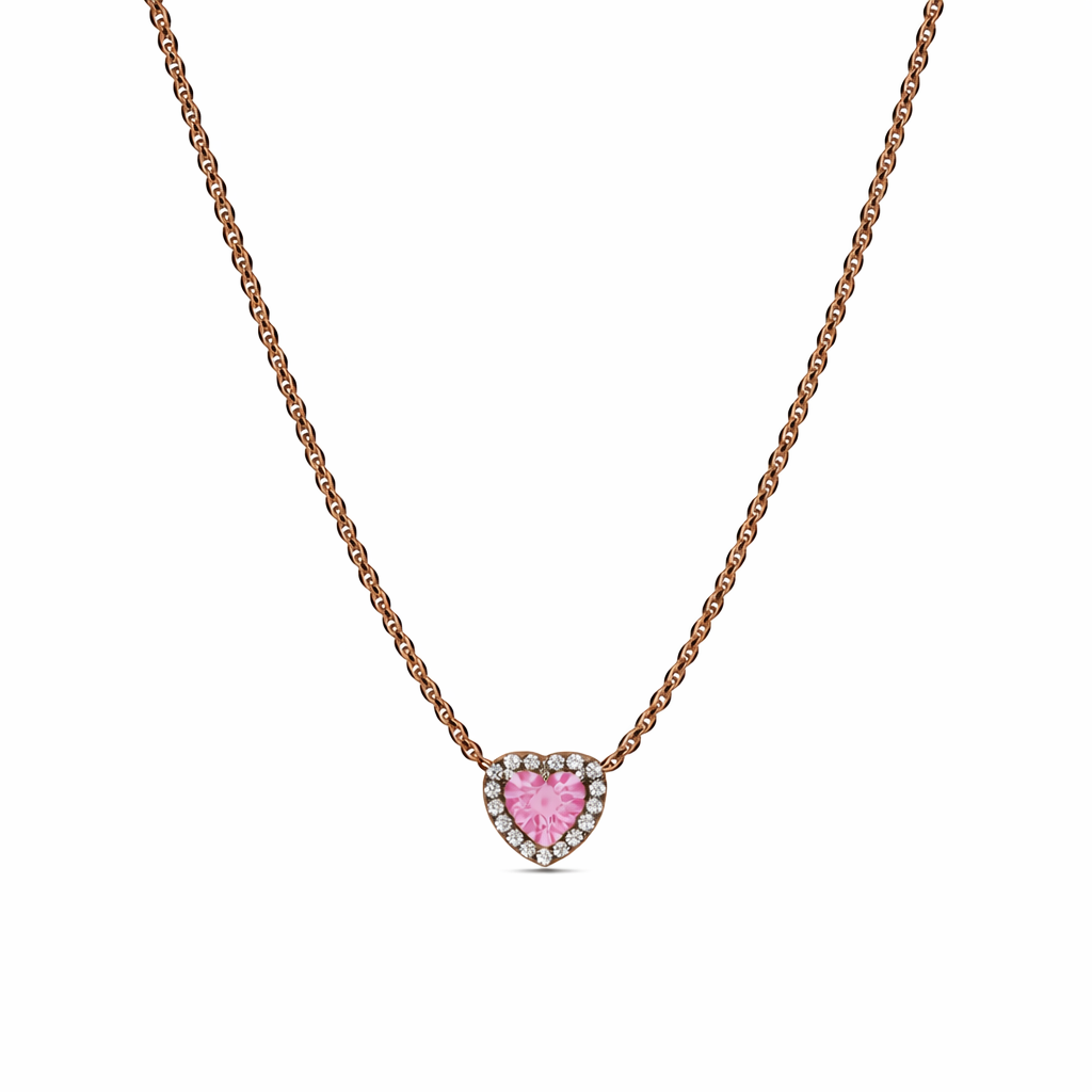 Colier Pink Heart Rose