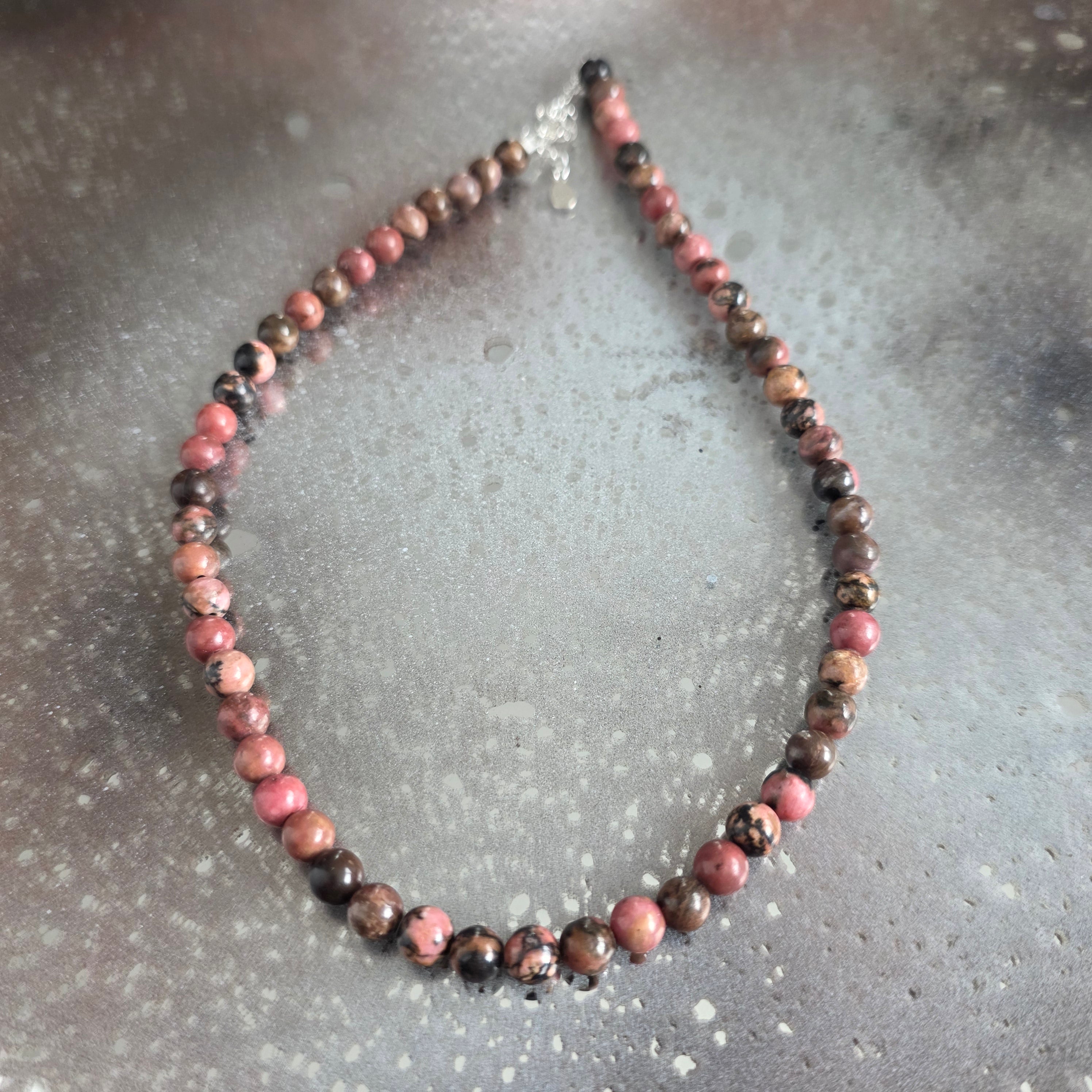 Colier rodonit Heartroot #103