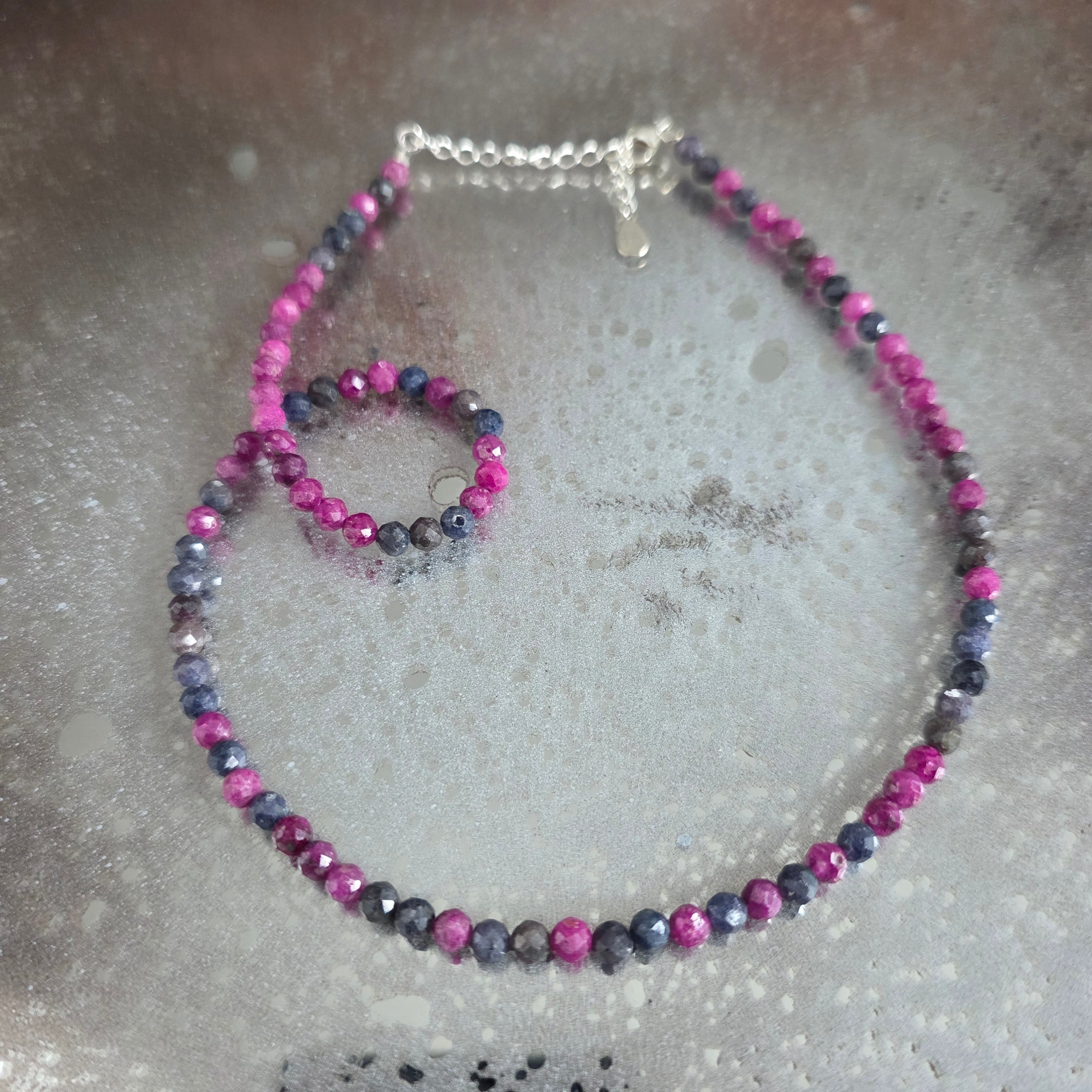 Colier safir si rubin Silent Royalty#113